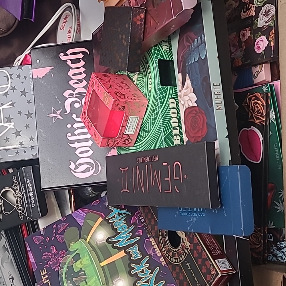 various empty makeup boxes for decoration projects etc